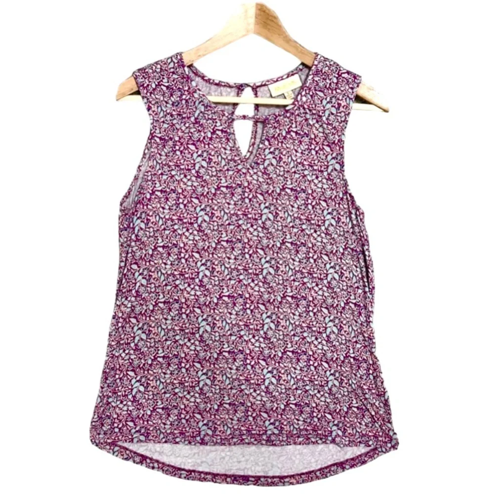 Modcloth Sleeveless Knit Top With Keyhole Accent Purple and Blue Size Small - Picture 1 of 7
